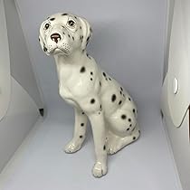 Amazon.co.jp: 犬の置物 オブジェ ダルメシアン 陶器